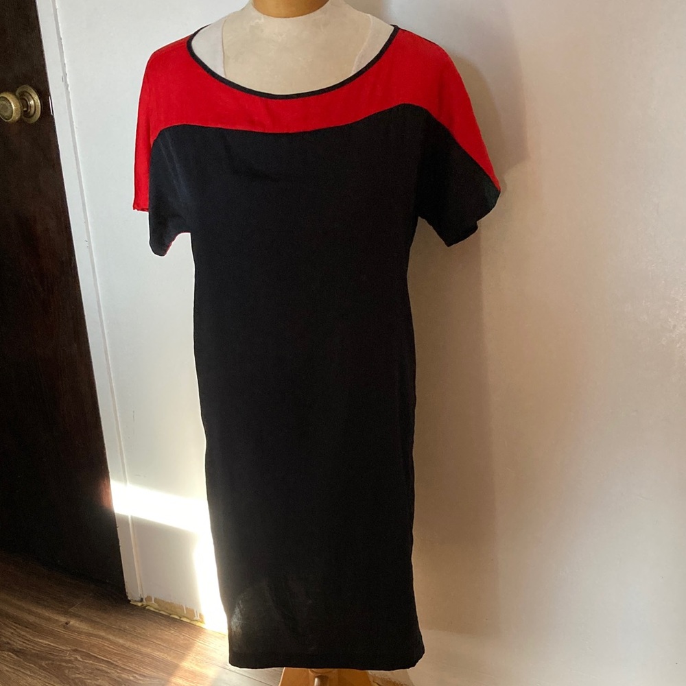 MICHAEL Michael Kors Black Dress with Red Yoke